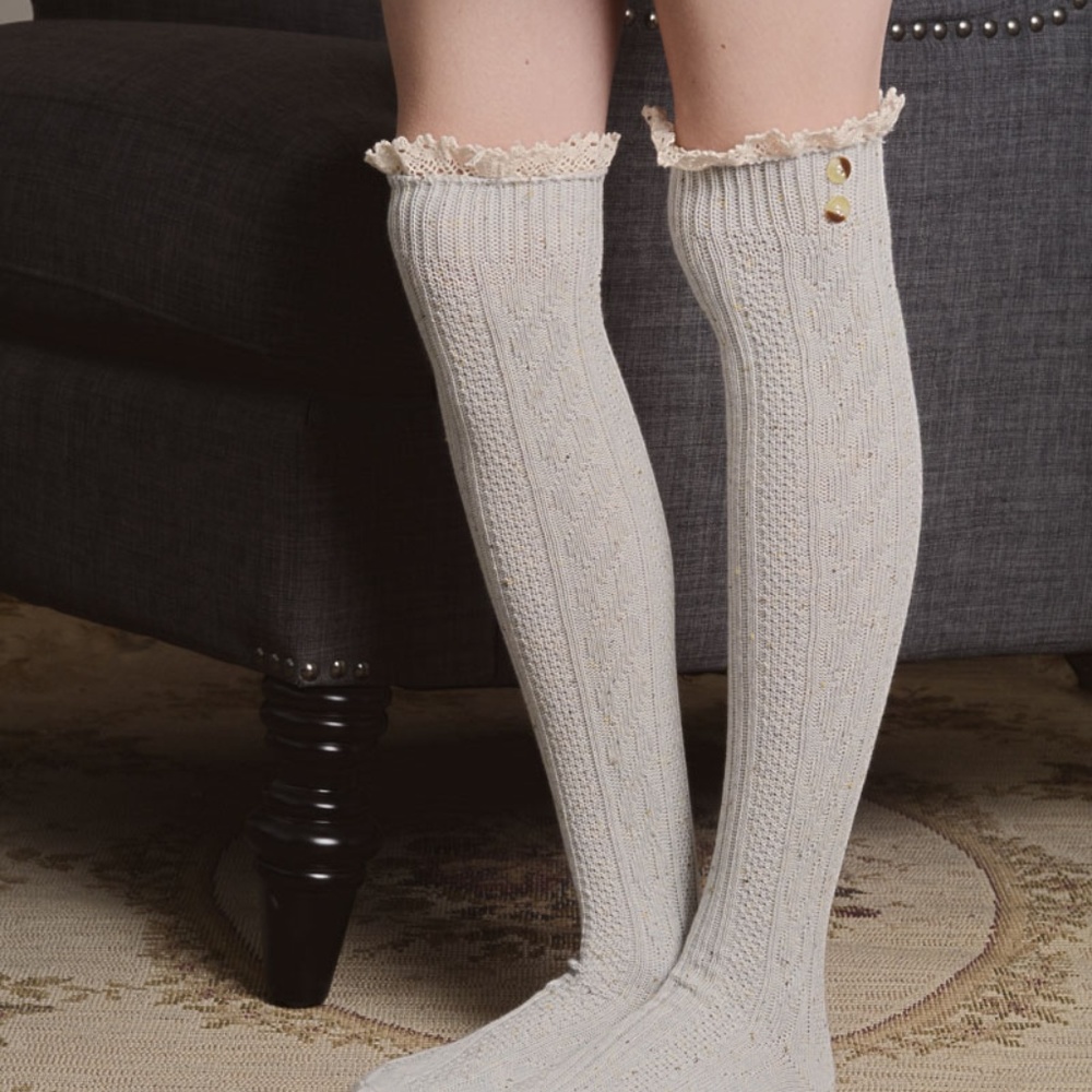 BOOTS socks LACE details cotton women leg warmer